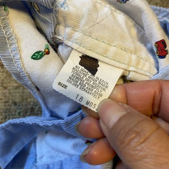 VTG Oshkosh BGosh Vestbak USA Unisex Toddler 18M Corduroy Union Bib Overall Cute - Picture 6 of 10